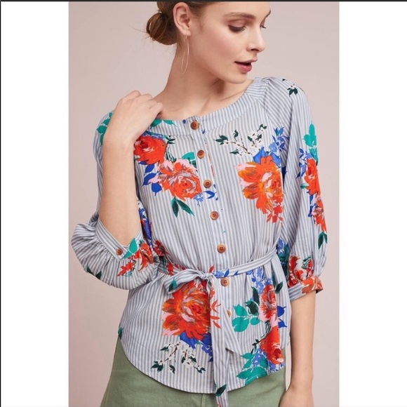 Anthropologie Maeve Lilorne Floral Top-a5 - Picture 2 of 8